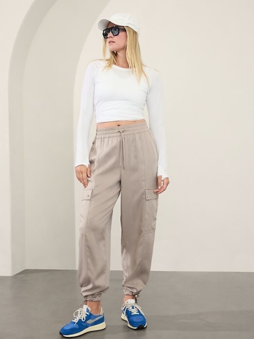 NWT Athleta Celestial High Rise Utility Pant Cream Medium
